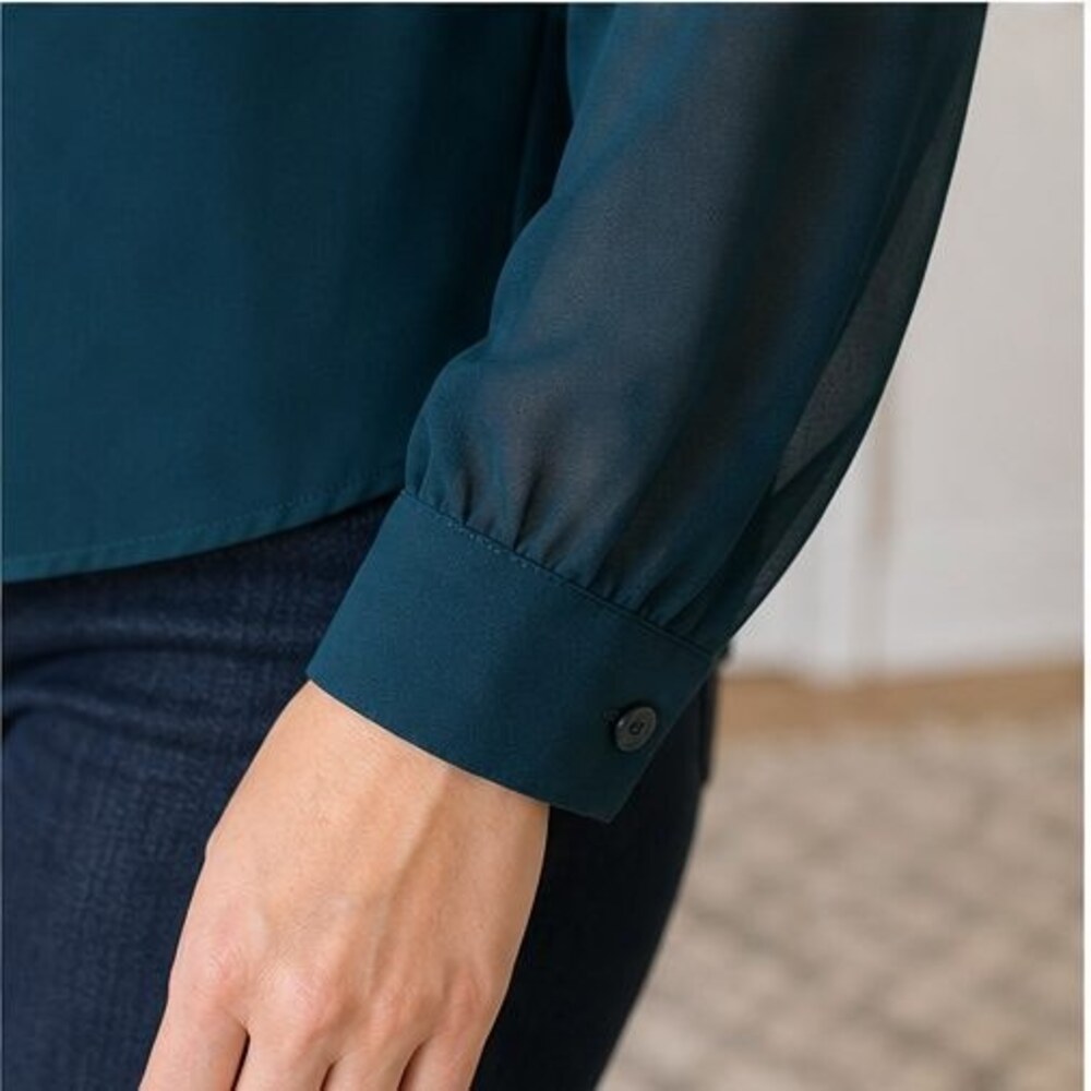 Teal Wrap Blouse - Picture 5 of 6